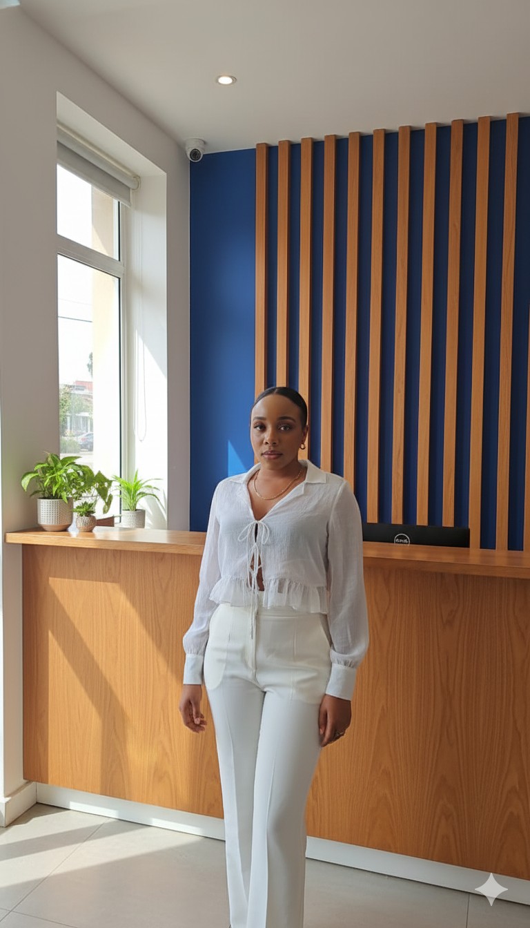 A professional photo of Shay De Rushe in a modern office
